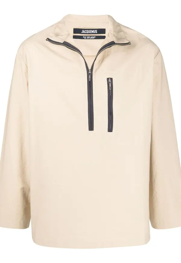 Jacquemus lättviktsjacka med dragkedja - Neutral