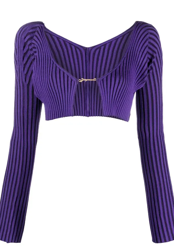 Jacquemus långärmad croptop - Lila