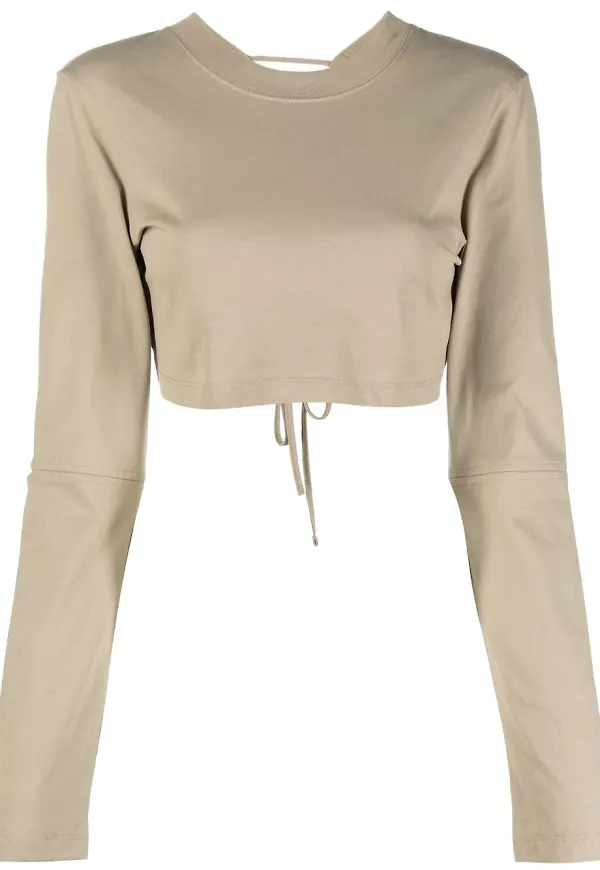 Jacquemus långärmad croptop - Neutral