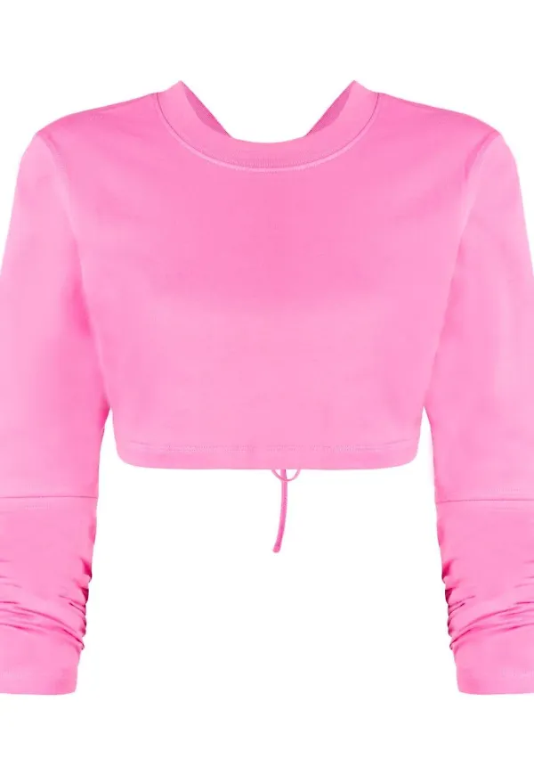 Jacquemus långärmad croptop - Rosa