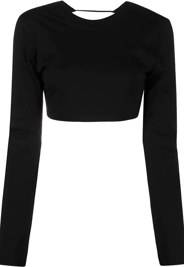 Jacquemus långärmad croptop - Svart