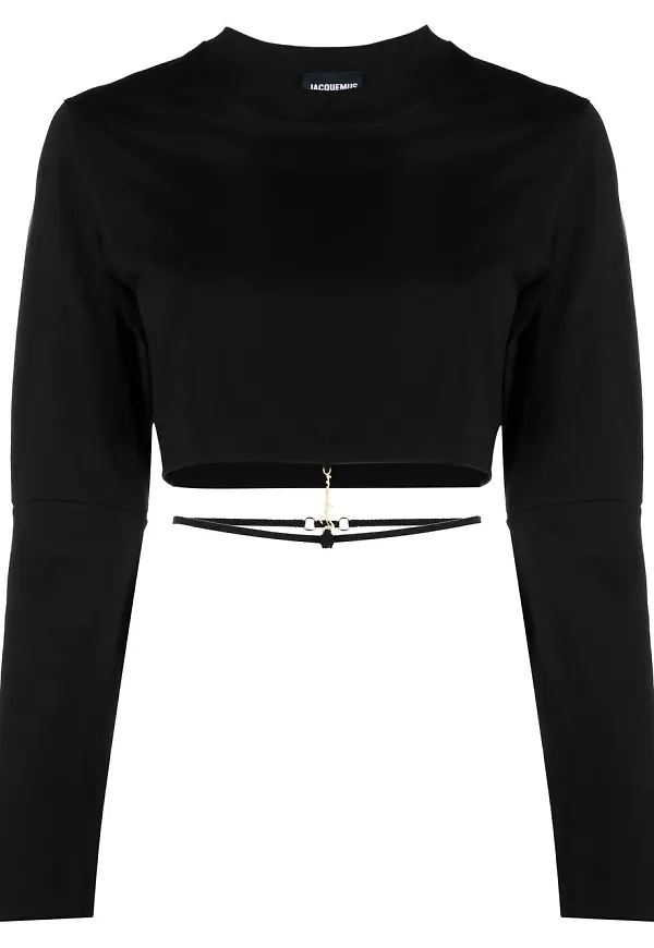 Jacquemus långärmad croptop - Svart