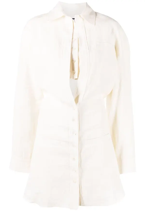 Jacquemus långärmad skjortklänning - Neutral