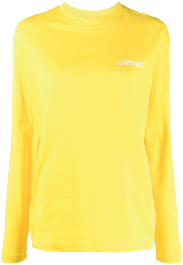 Jacquemus långärmad t-shirt med logotyp - Gul
