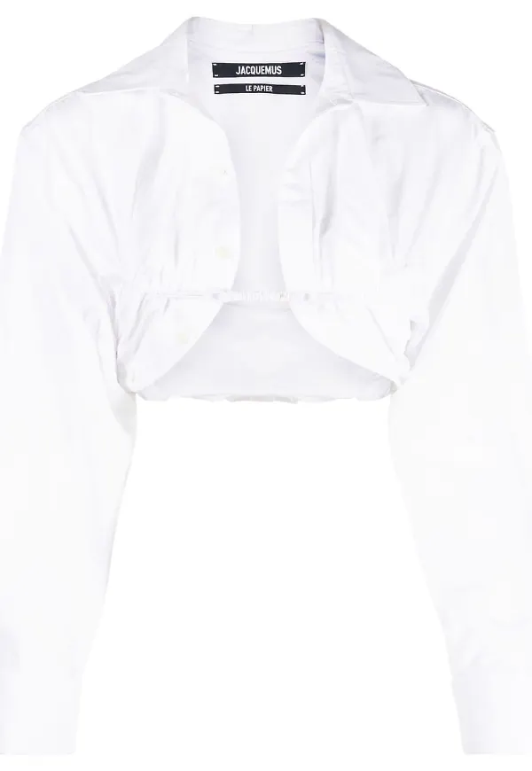 Jacquemus Machou croppad skjorta - Vit