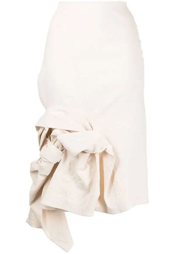 Jacquemus pennkjol med knutdetalj - Neutral