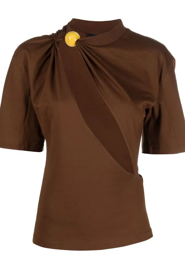 Jacquemus Perola cut-out T-shirt - Brun
