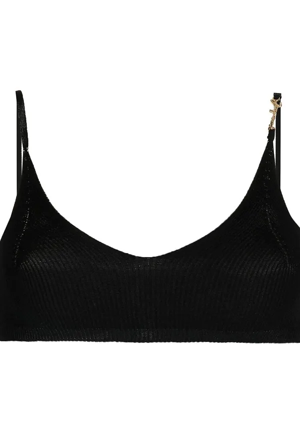 Jacquemus Pralu croptop med logotypplakett - Svart