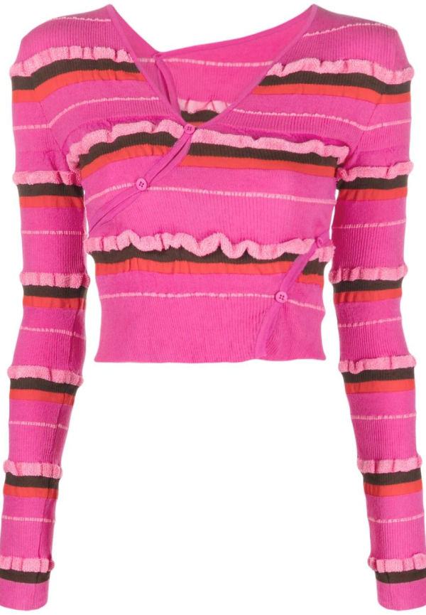 Jacquemus randig beskuren kofta - Rosa
