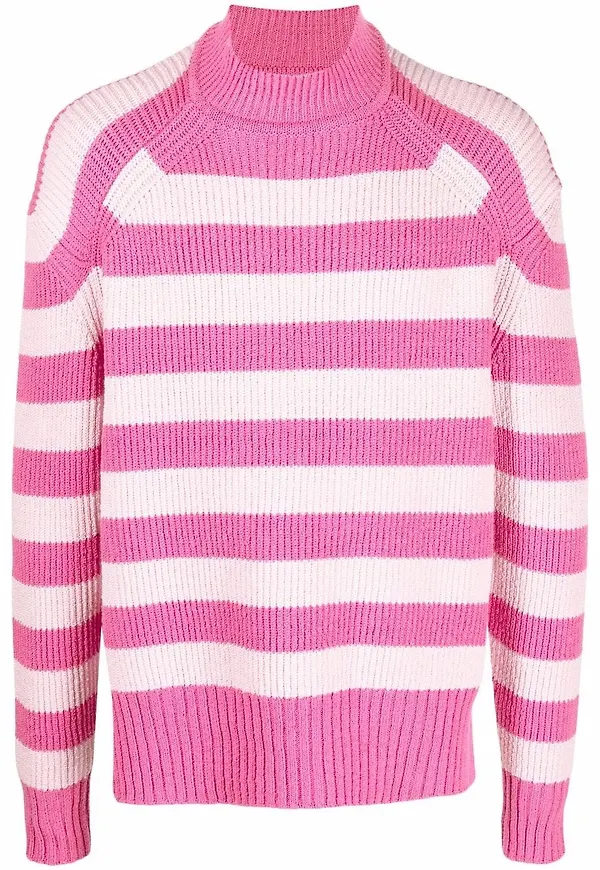 Jacquemus randig tröja med rullkrage - Rosa