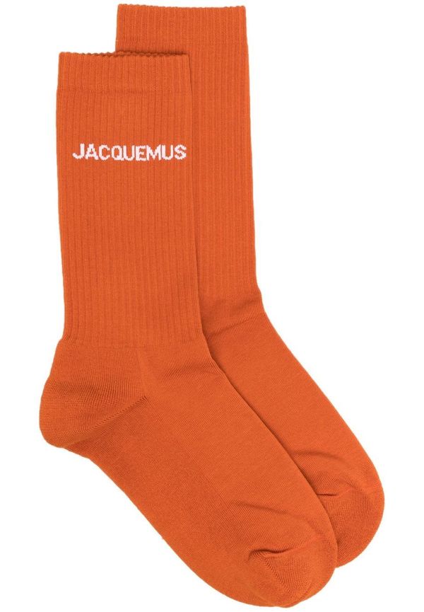 Jacquemus ribbade strumpor med logotyp - Orange