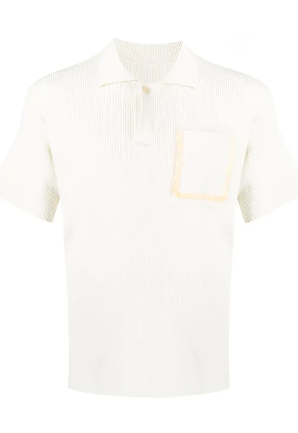 Jacquemus ribbstickad pikétröja - Vit