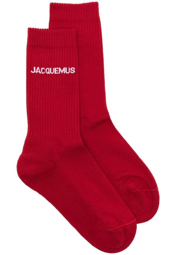 Jacquemus ribbstickade ankelstrumpor - Röd