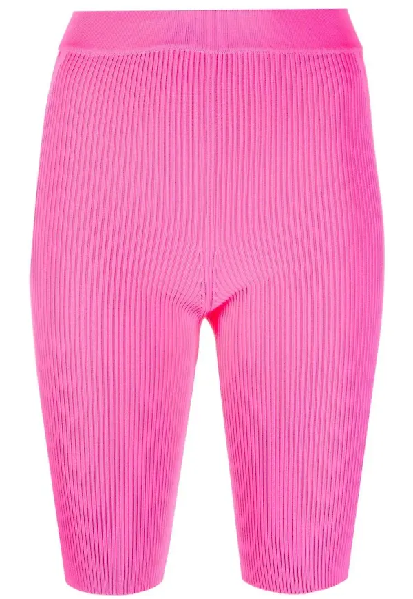 Jacquemus ribbstickade cykelbyxor - Rosa