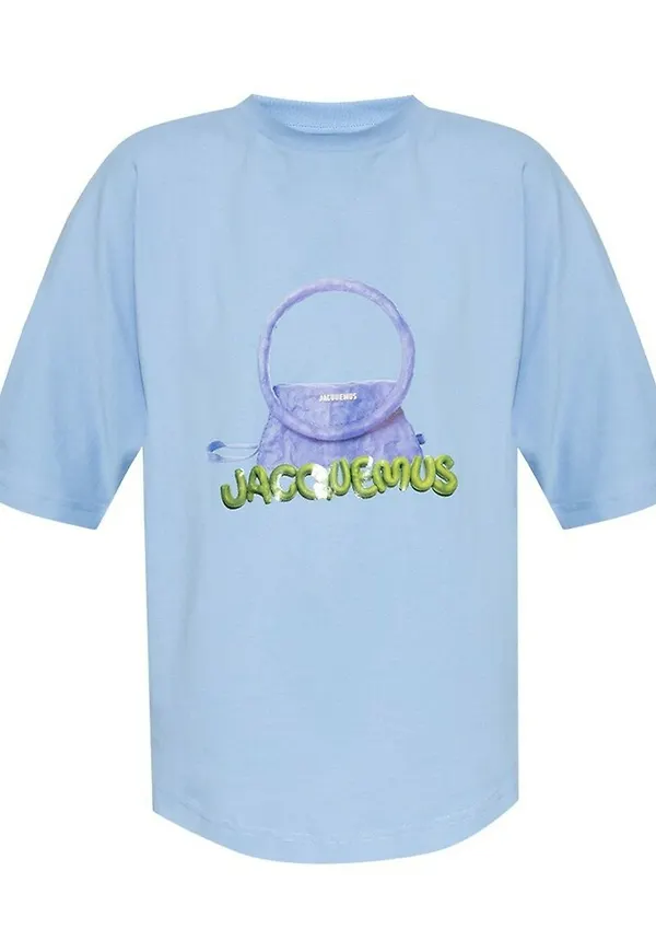 Jacquemus Sac Rond T-shirt Blå, Dam