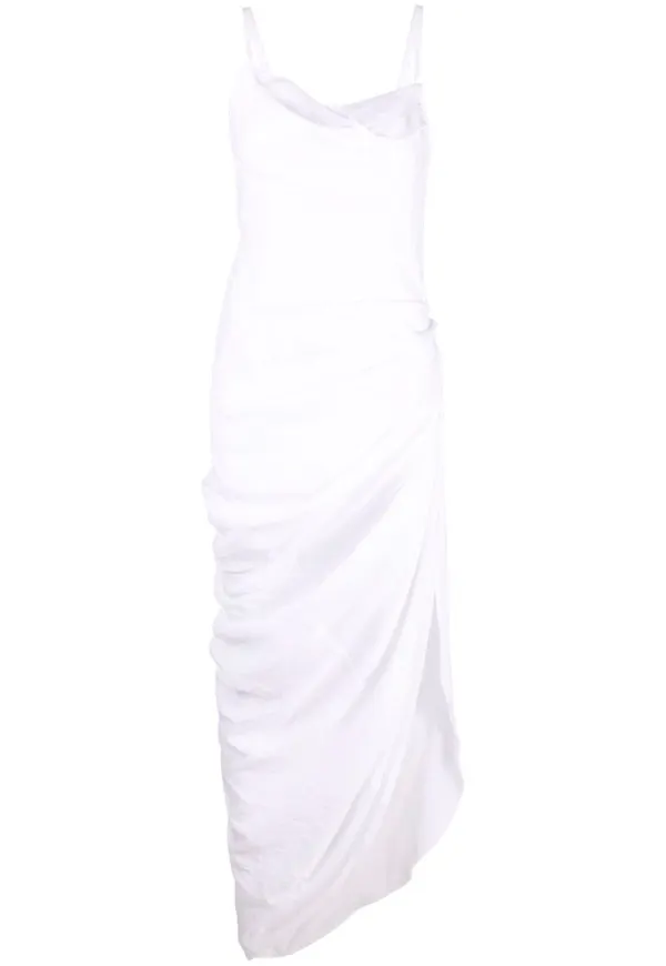 Jacquemus Saudade draperad klänning - Vit