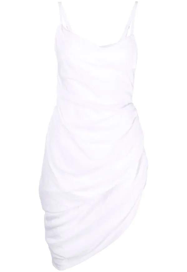 Jacquemus Saudade draperad klänning - Vit