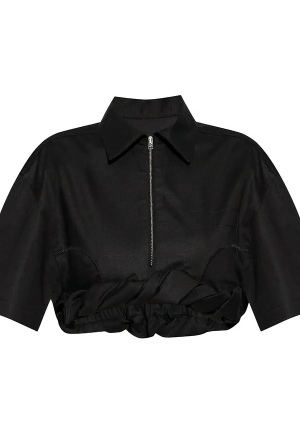 Jacquemus Silpa crop shirt Svart, Dam