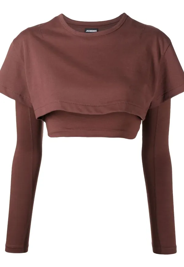 Jacquemus skiktad t-shirt - Brun
