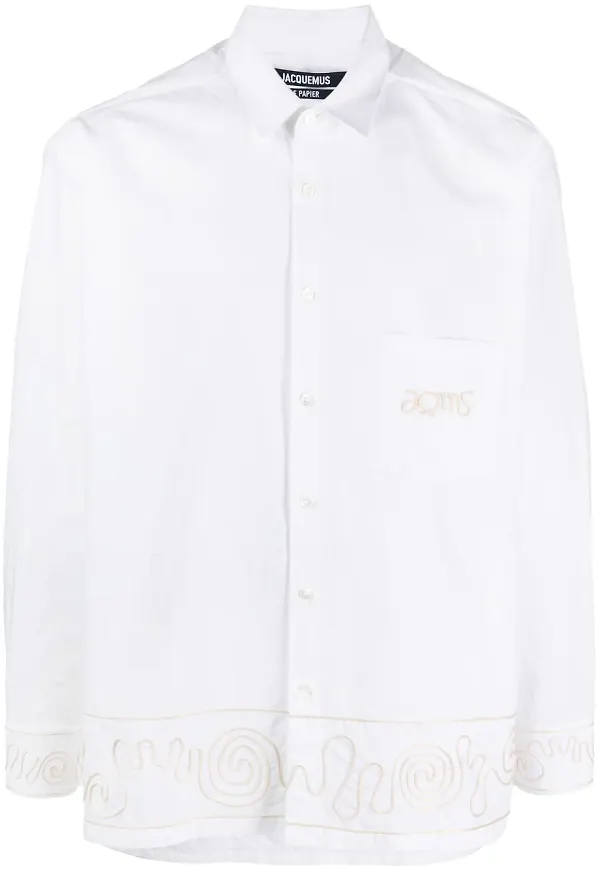 Jacquemus skjorta med brodyr - Vit