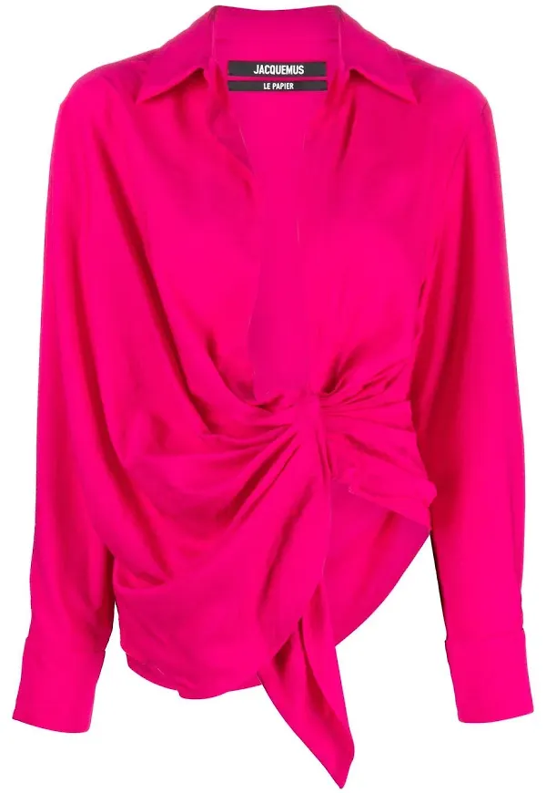 Jacquemus skjorta med knutdetalj - Rosa