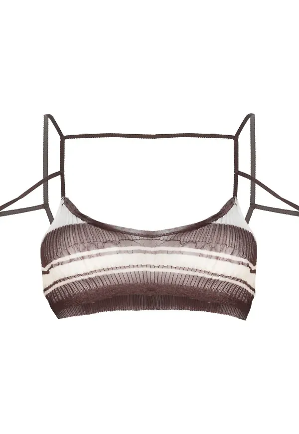Jacquemus Sognu sheer bandeau top - Brun