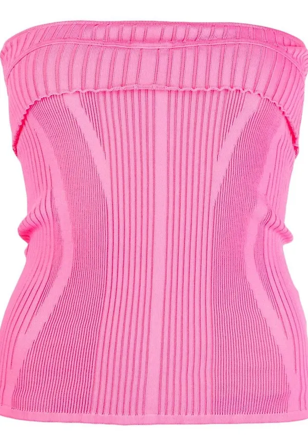 Jacquemus stickad baraxlad topp - Rosa