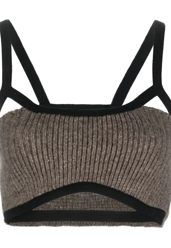 Jacquemus stickad croptop - Brun