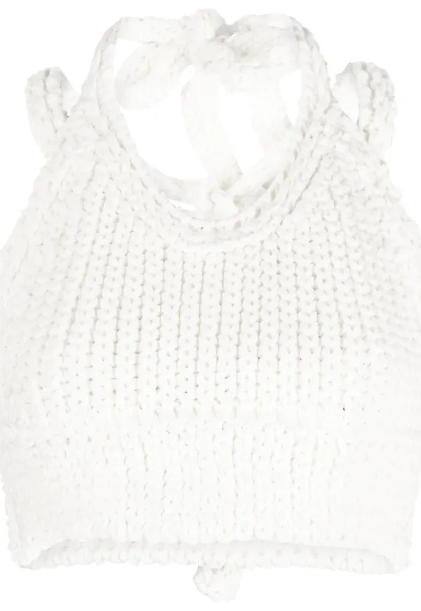 Jacquemus stickad croptop - Vit