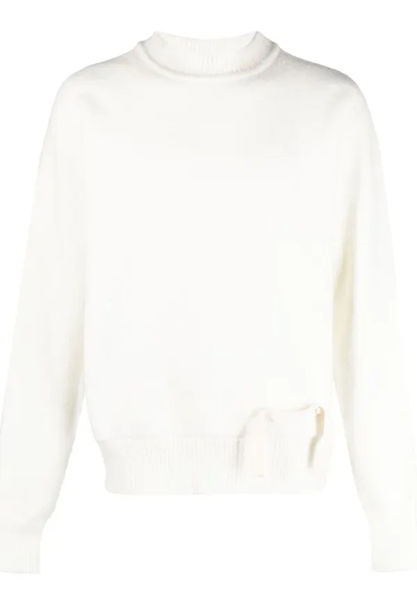 Jacquemus stickad polotröja - Vit