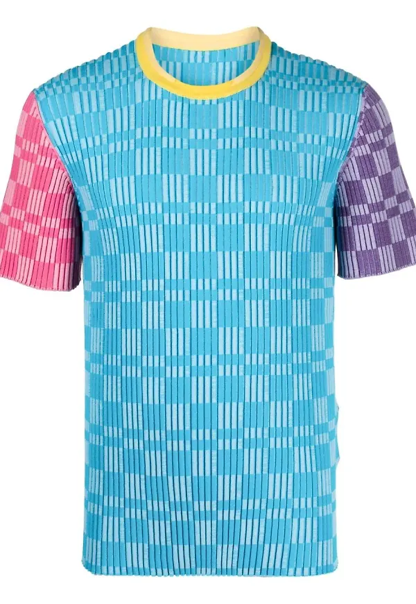 Jacquemus stickad t-shirt - Blå