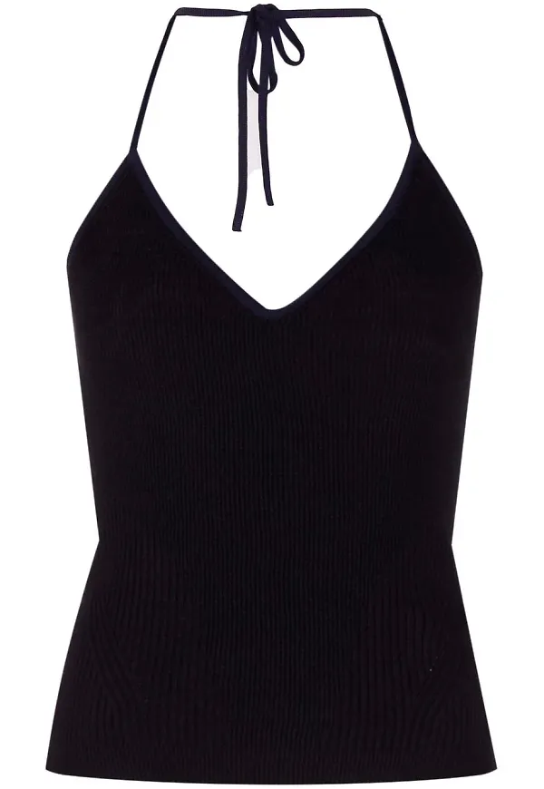 Jacquemus stickad topp med halterneck - Svart