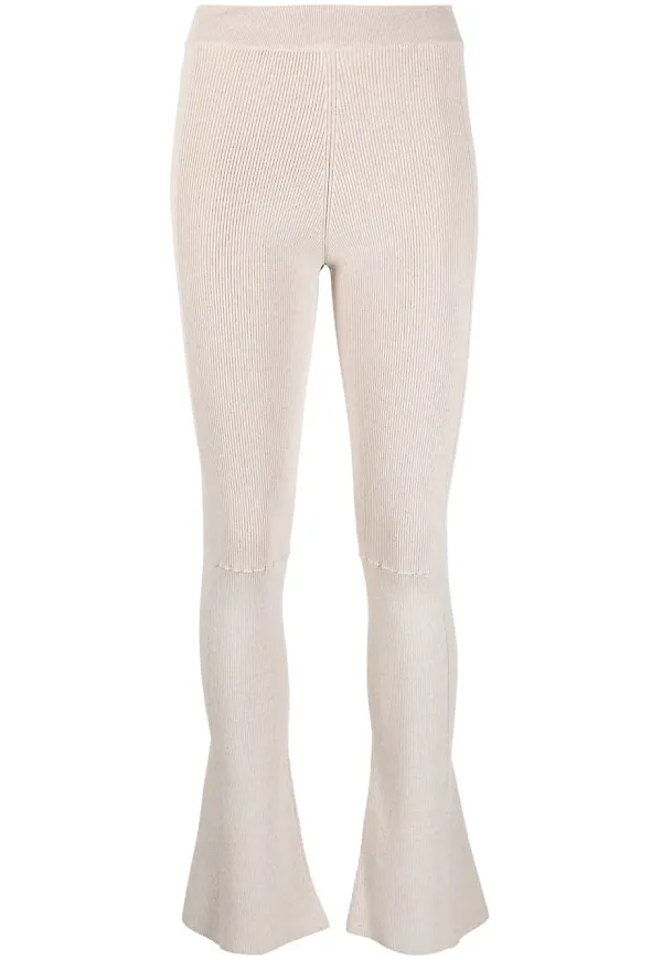 Jacquemus stickade utsvängda byxor - Neutral