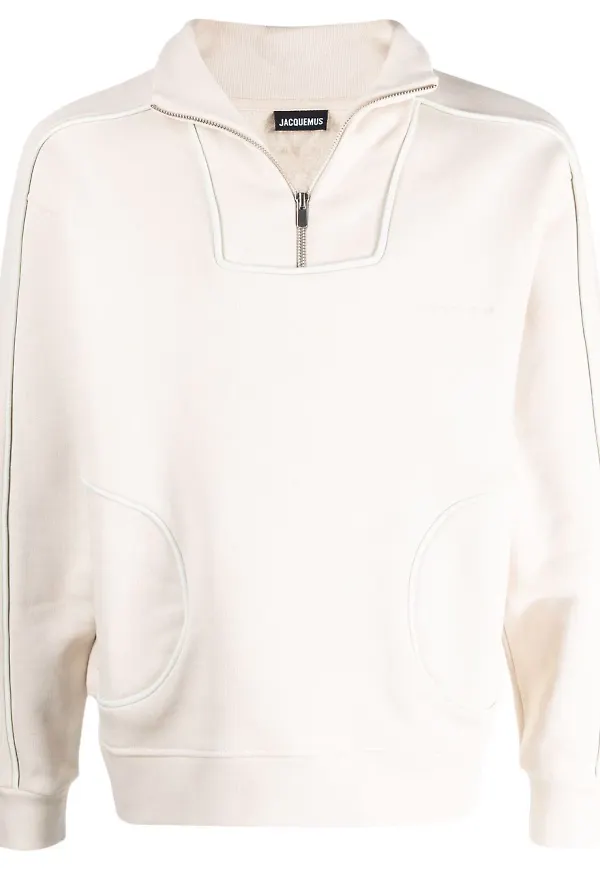 Jacquemus sweatshirt med dragkedja - Neutral