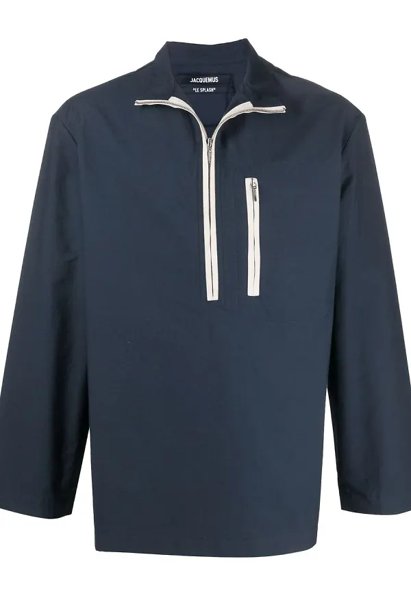 Jacquemus sweatshirt med hög krage - Blå
