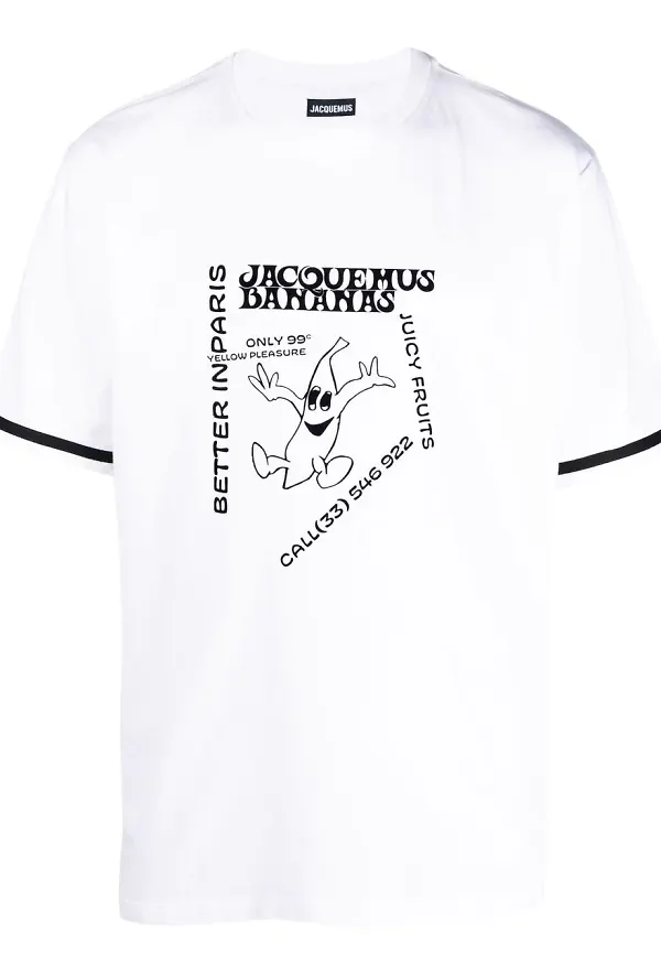 Jacquemus t-shirt med banantryck - Vit