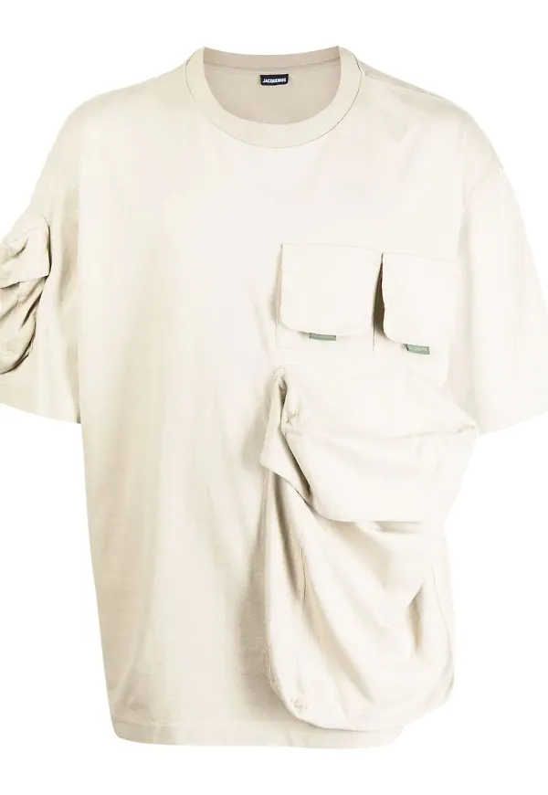 Jacquemus t-shirt med cargoficka - Brun