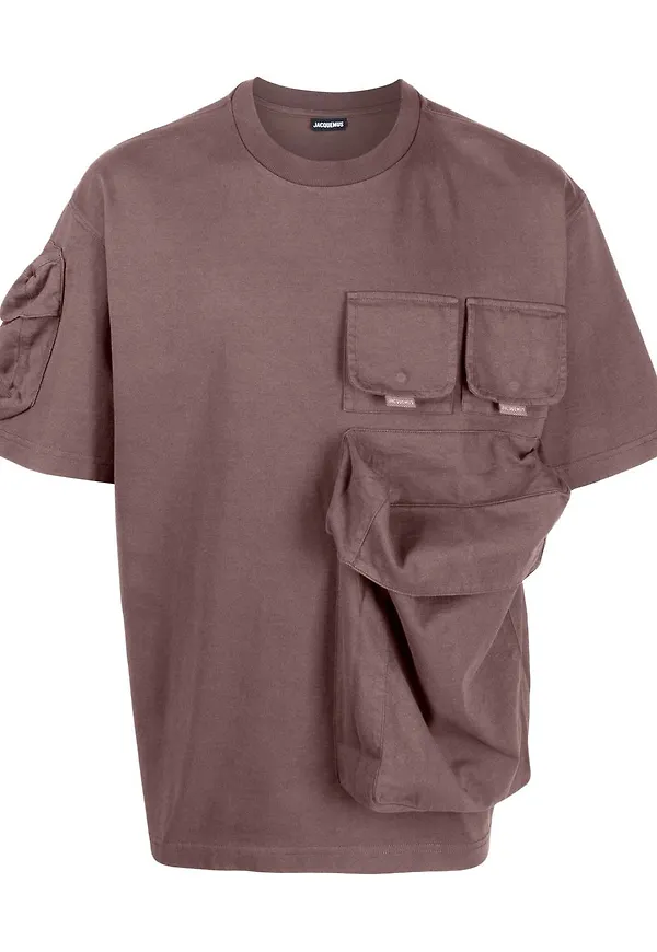 Jacquemus t-shirt med cargoficka - Brun
