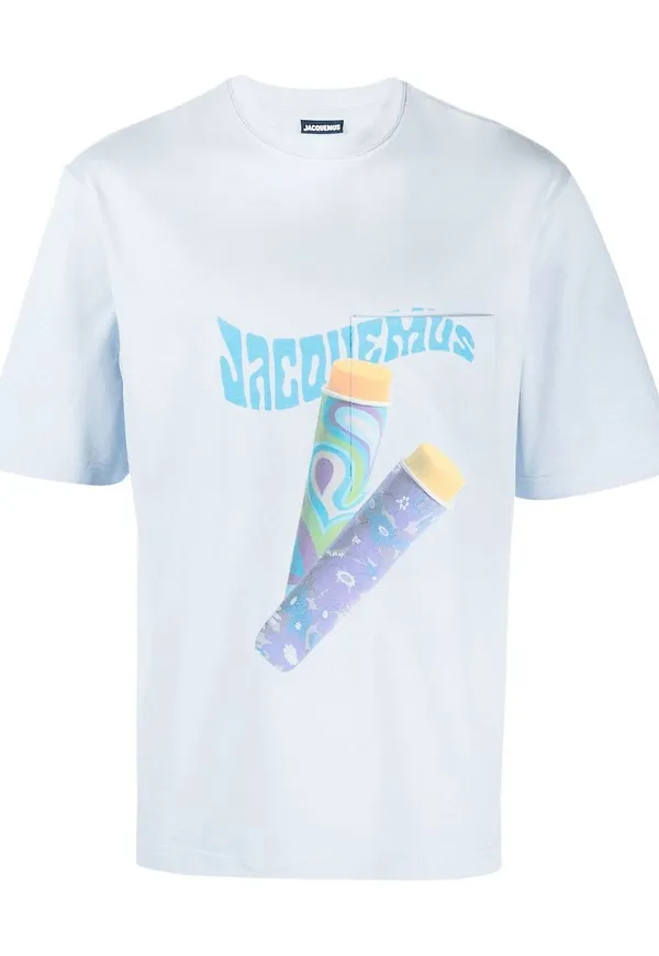 Jacquemus t-shirt med grafiskt tryck - Blå