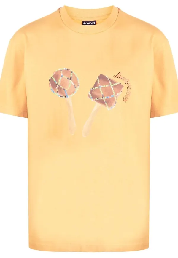 Jacquemus t-shirt med grafiskt tryck - Gul
