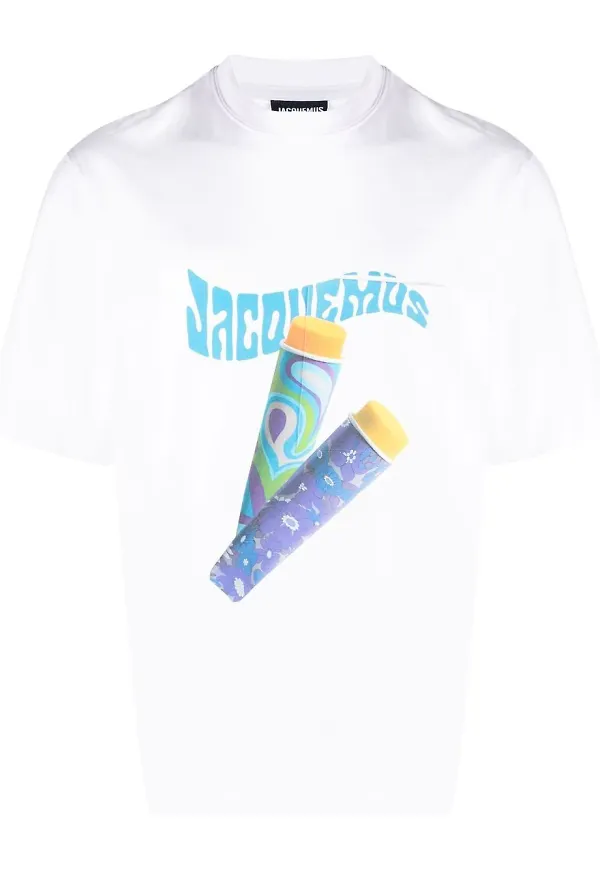 Jacquemus t-shirt med grafiskt tryck - Vit