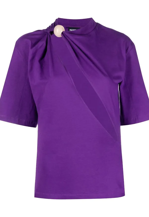 Jacquemus t-shirt med slits - Lila