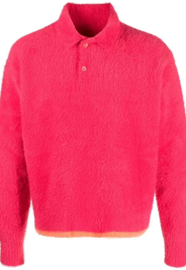 Jacquemus textured polo jumper - Rosa