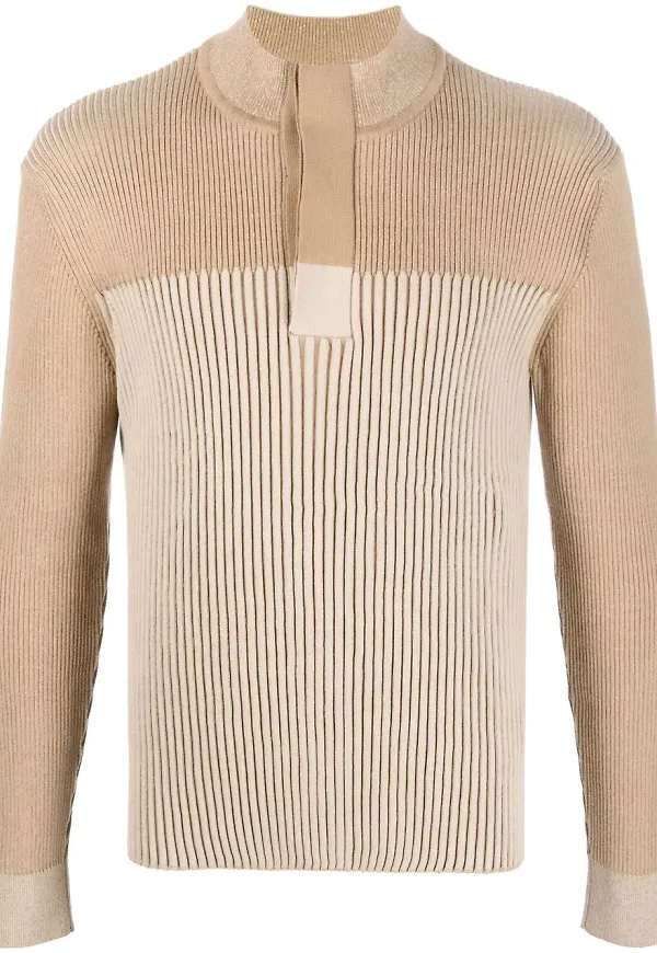 Jacquemus The Cedra ribbstickad tröja - Neutral