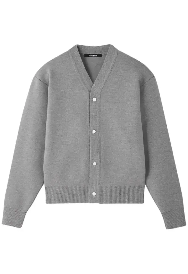 Jacquemus The Doppio v-ringad kofta - Grå