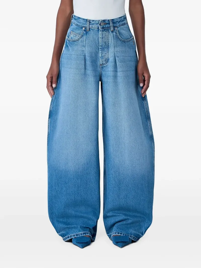 Jacquemus The Ovalo de-Nîmes jeans med hög midja - Blå