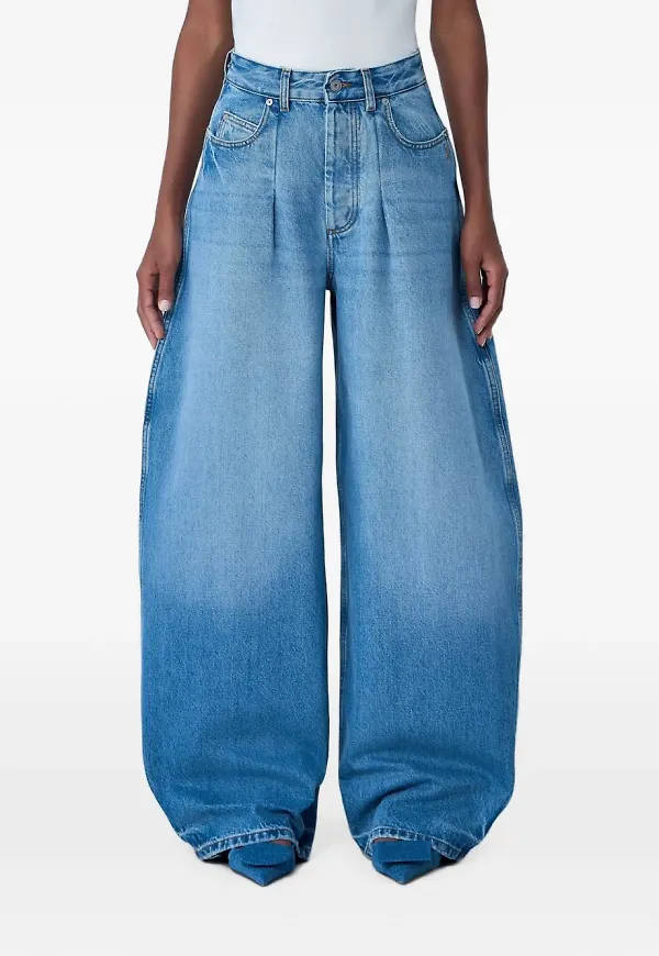 Jacquemus The Ovalo de-Nîmes jeans med hög midja - Blå