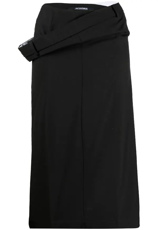 Jacquemus Vela draperad pennkjol - Svart