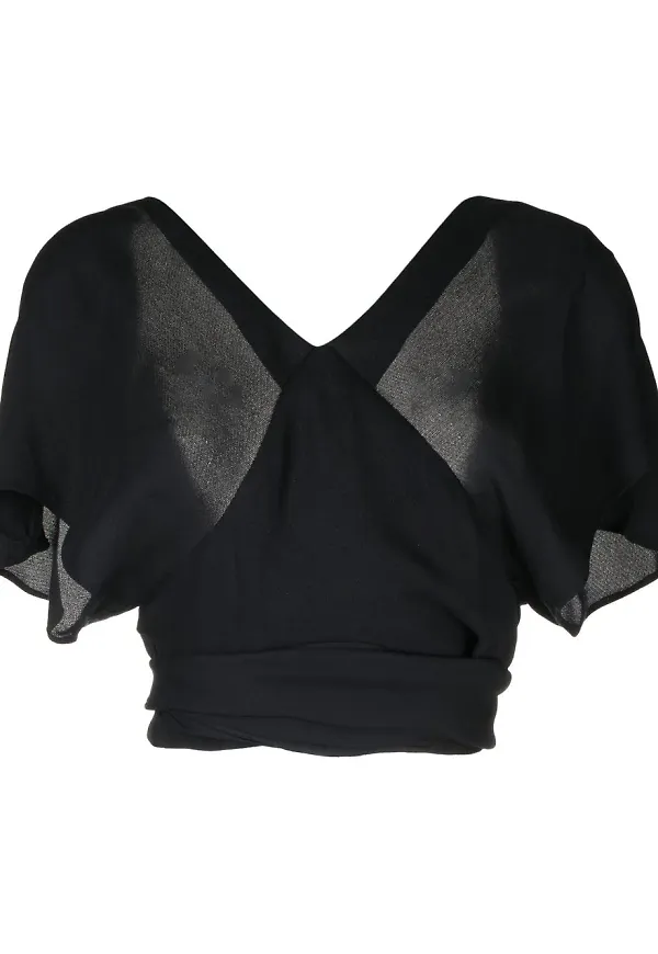 Jacquemus öppen rygg v-ringad topp - Svart