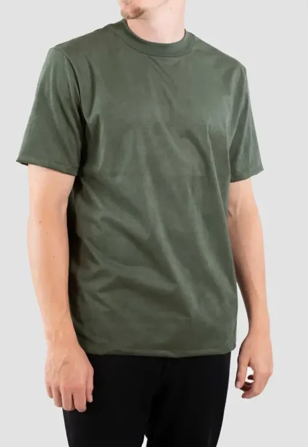 Jai Faux Suede T-shirt - Moss Green